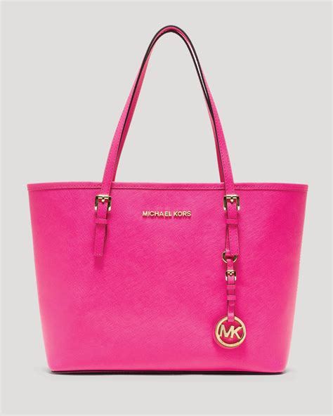 michael kors neon pink jet set tote
